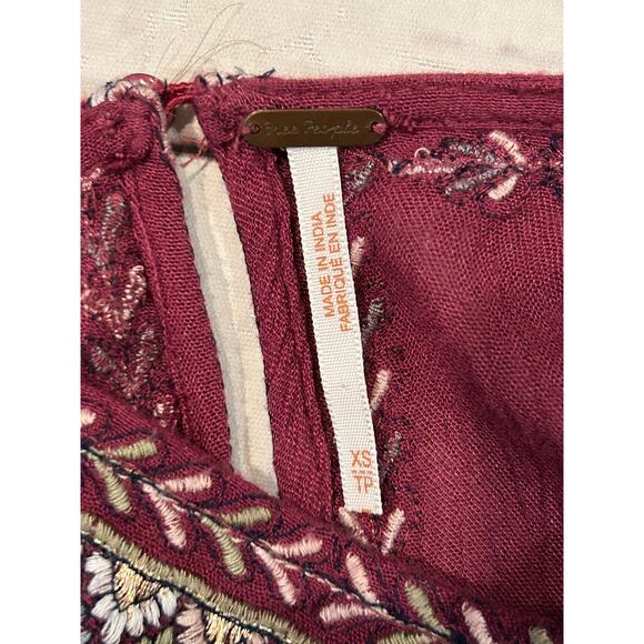 Free People XS Oversized Embriodered Tunic Boho Bohemian Western - Picture 8 of 11